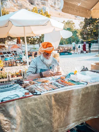 An artisan crafting jewellery