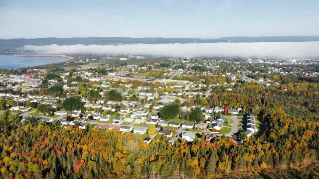 Aerial view of the town of Deer Lake