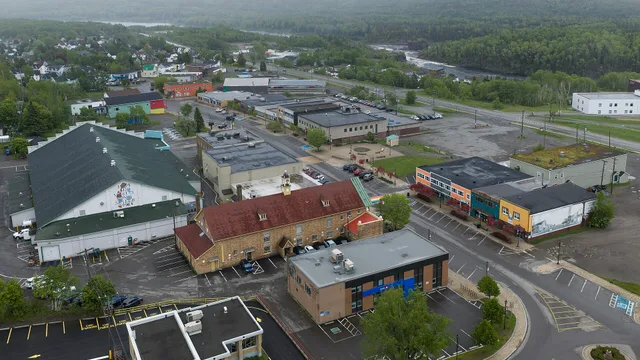 Aerial view of downtown Grand Falls-Windsor